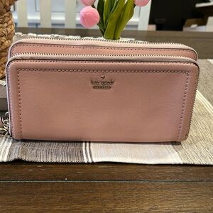 Kate Spade Pink Leather Wristlet Wallet